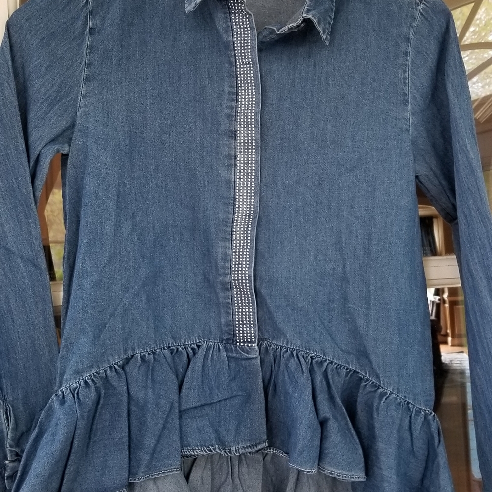 Denim dressy blouse